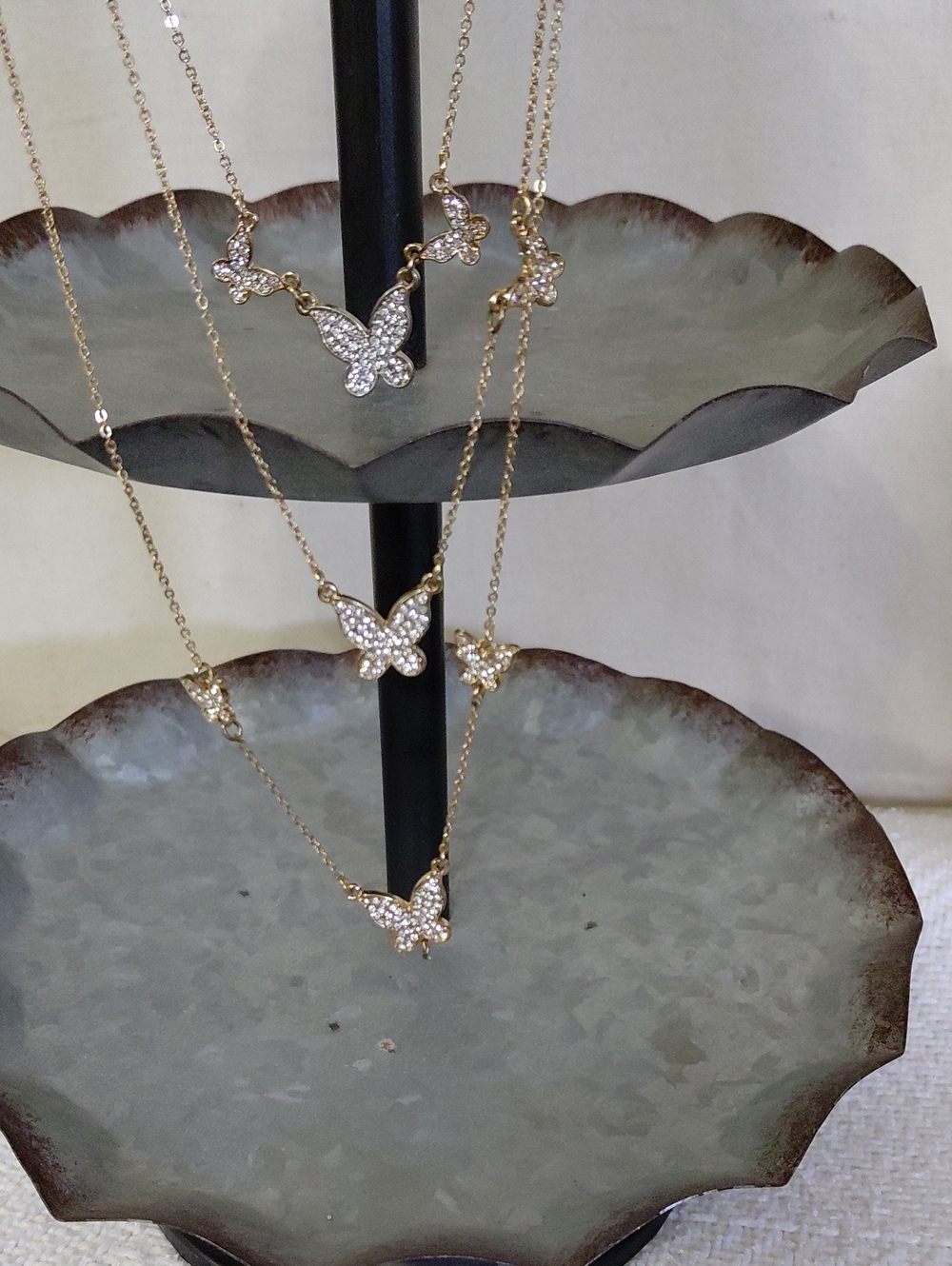 Gold Butterfly Multi-Strand Necklace - Women Jewelry